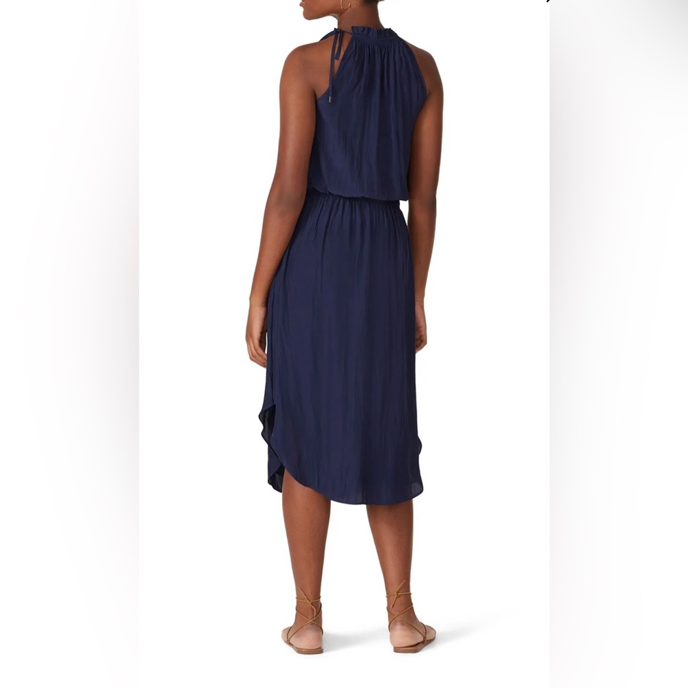 Ramy Brook Carlie Smocked-Waist Midi Dress ~ XS ~ Spring Navy Blue - Picture 12 of 12
